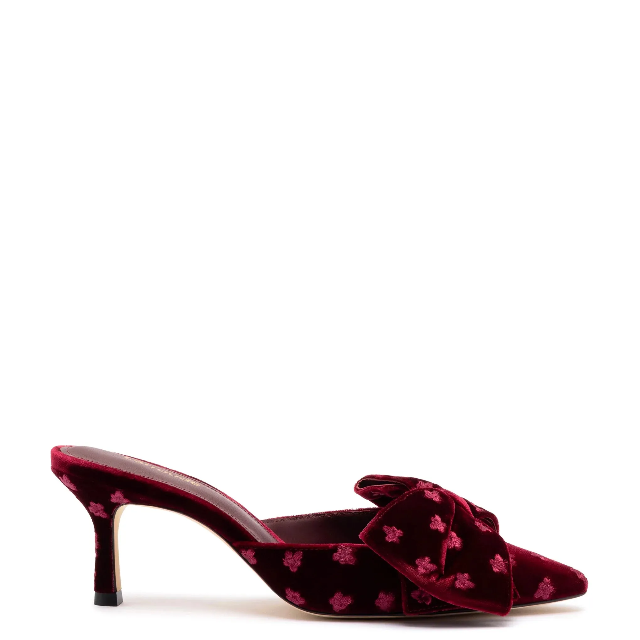 Larroude Mini Elle Pump In Wine Velvet