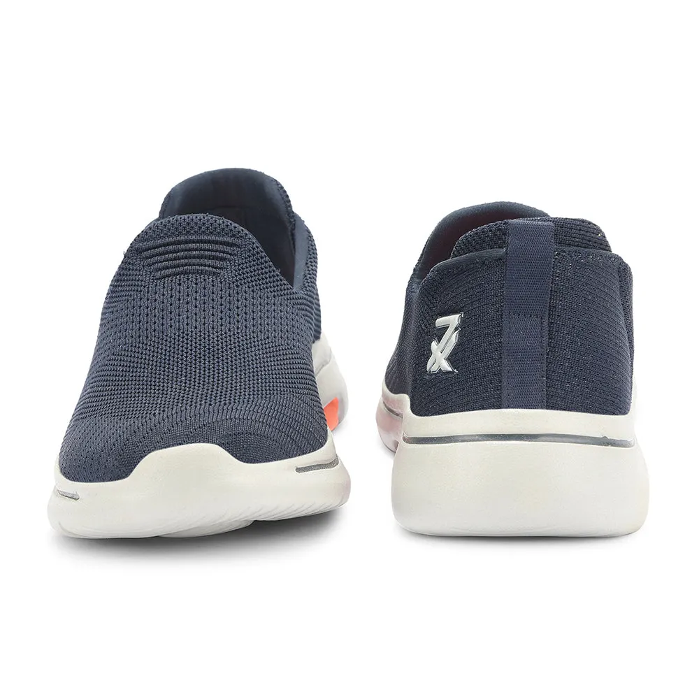 Leap7x Navy Blue Sports Non Lacing Walking Shoes For Men RW-08 By Liberty