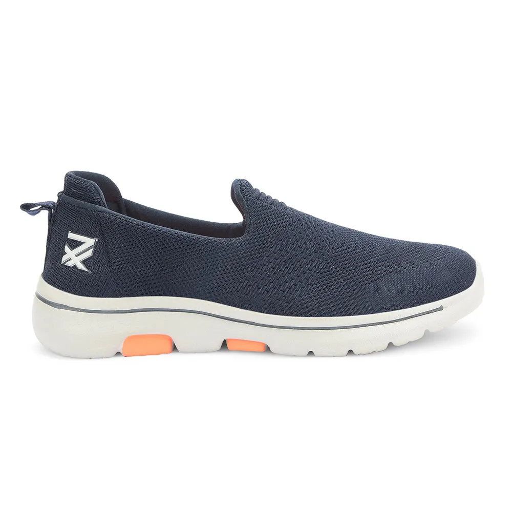 Leap7x Navy Blue Sports Non Lacing Walking Shoes For Men RW-08 By Liberty