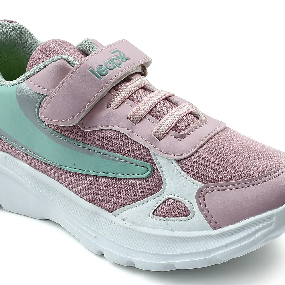 Leap7x Peach Non Lacing Velcro Sports Walking Shoes For Kids TRIVAGO12V By Liberty