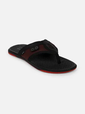 Leather black flipflops for men