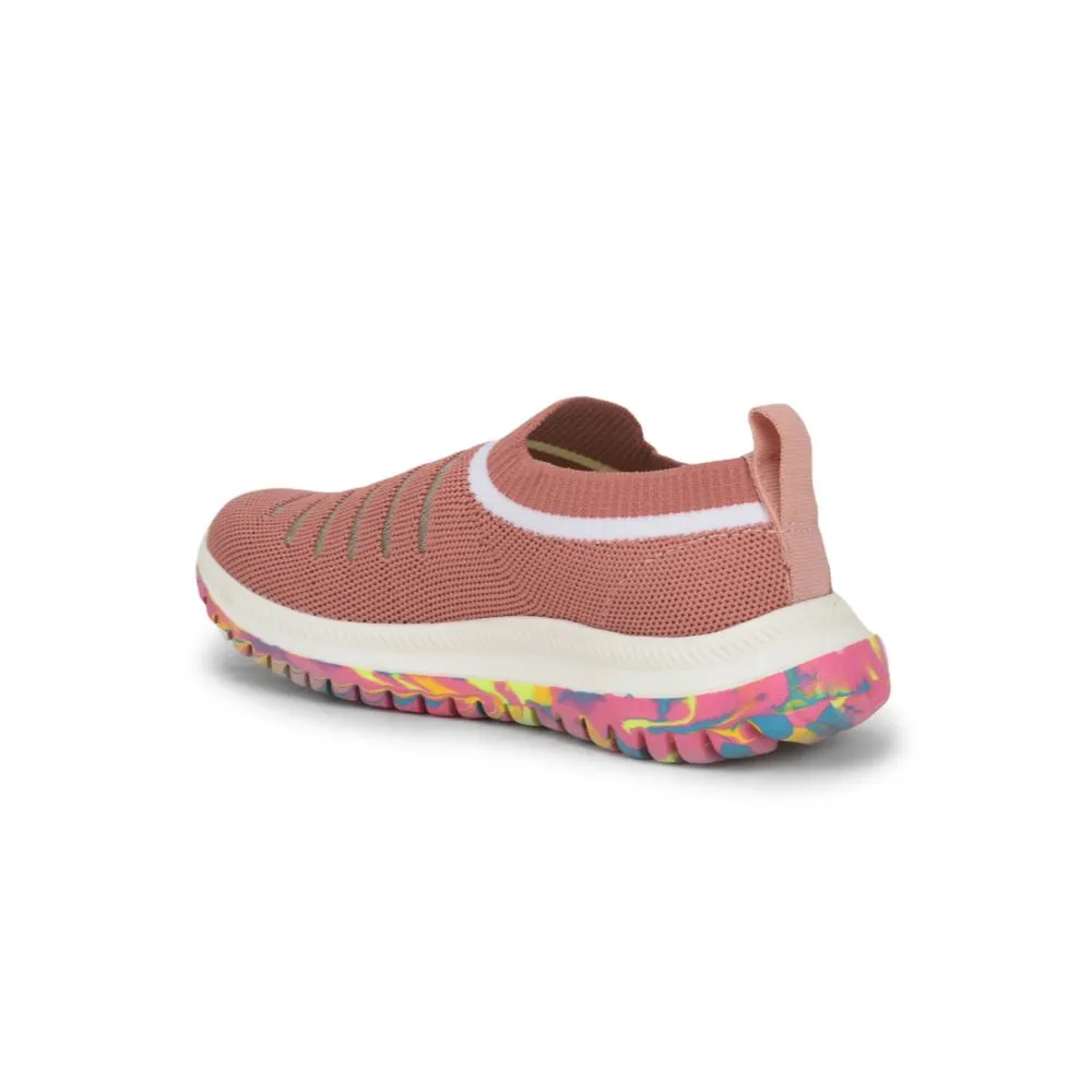 Lucy & Luke (Peach) Sports Non Lacing Shoes For Kids JAMIE-152E By Liberty