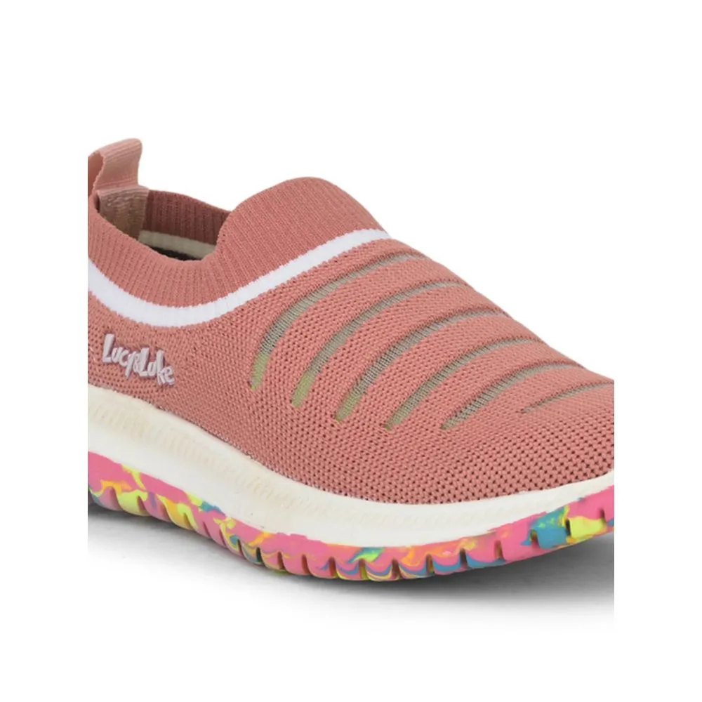 Lucy & Luke (Peach) Sports Non Lacing Shoes For Kids JAMIE-152E By Liberty