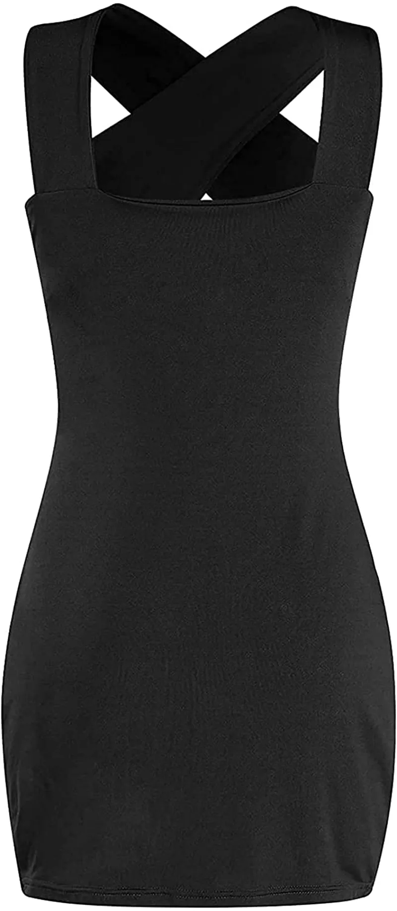 LYANER Women's Cut Out Halter Wrap Sexy Bodycon Party Sleeveless Tank Mini Dress