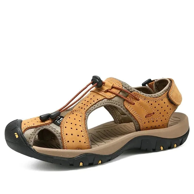 Male Shoes Genuine Leather Men Sandals Summer Men Shoes Beach Sandals Man Fashion Outdoor Casual Sneakers Size 48 v2