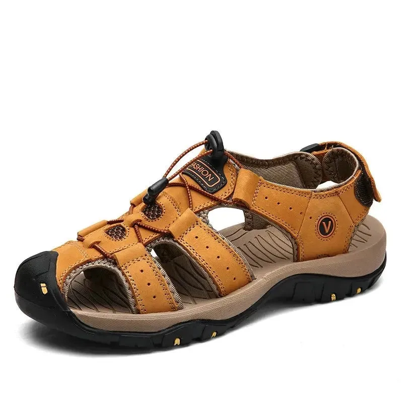 Male Shoes Genuine Leather Men Sandals Summer Men Shoes Beach Sandals Man Fashion Outdoor Casual Sneakers Size 48 v2