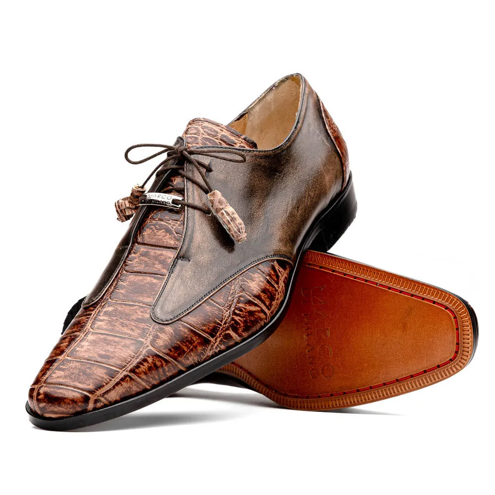 Marco Di Milano Anzio Derby Orix/Brown Alligator And Calfskin Shoes