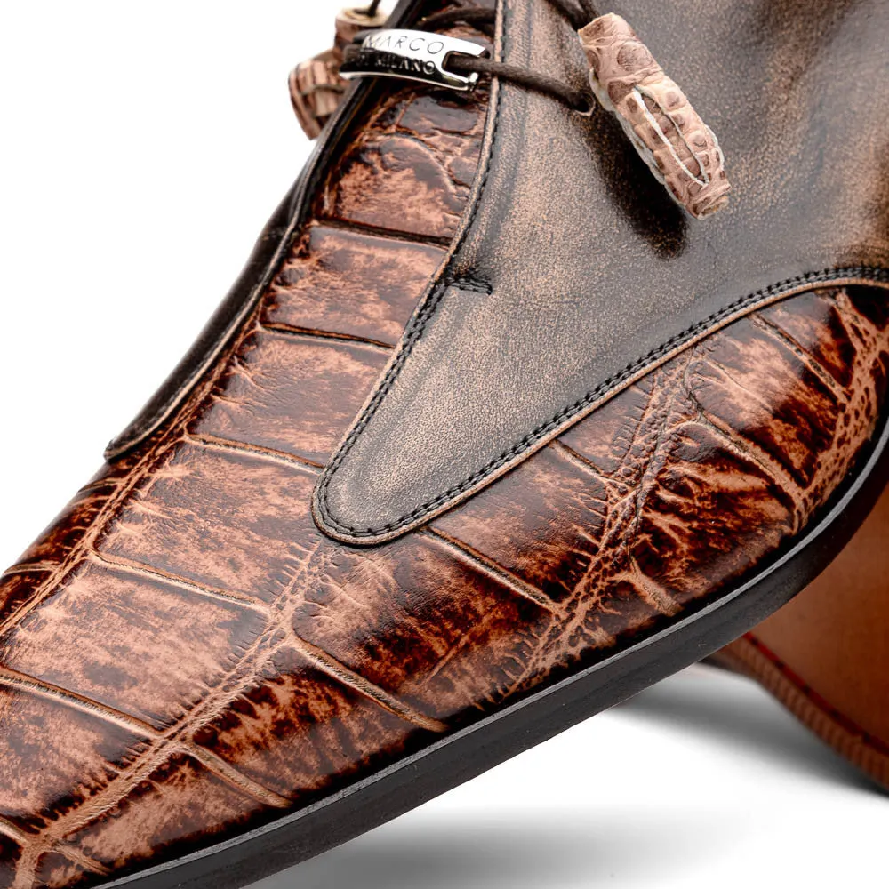 Marco Di Milano Anzio Derby Orix/Brown Alligator And Calfskin Shoes