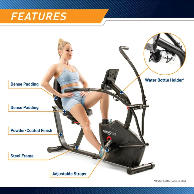 Marcy Body Cycle Dual Action Recumbent Exercise Bike | JX-7301