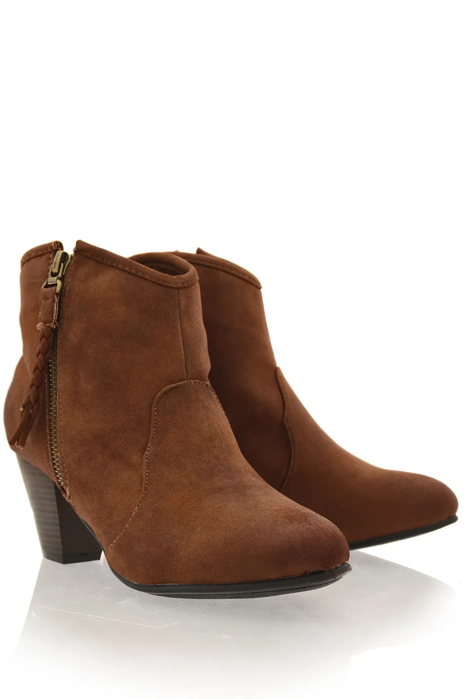 MELI Brown Side Zip Cowboy Boots