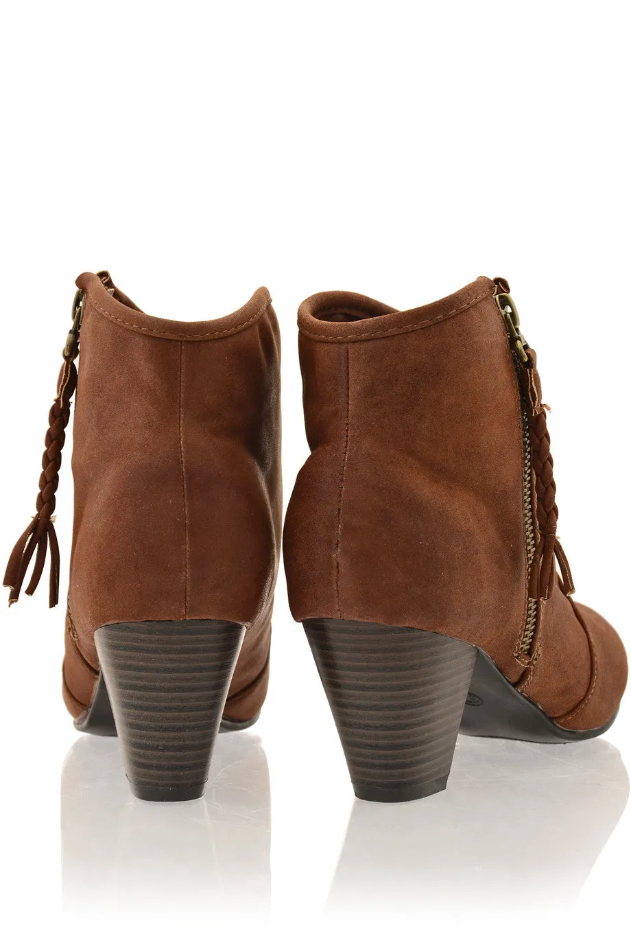 MELI Brown Side Zip Cowboy Boots