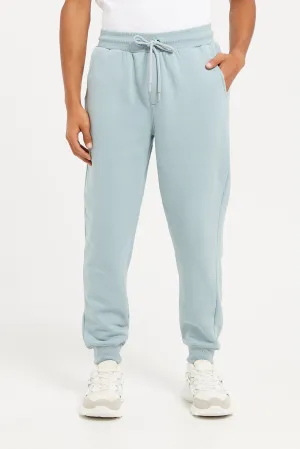 Men Plain Blue Track Pants