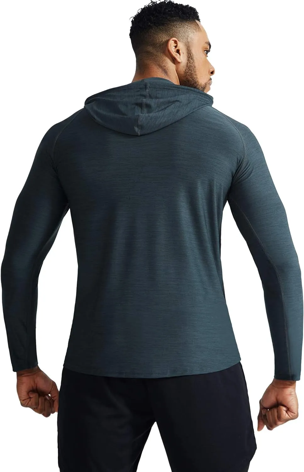 Men'S Dry Fit Athletic Workout Running Shirts Long Sleeve with Hoods