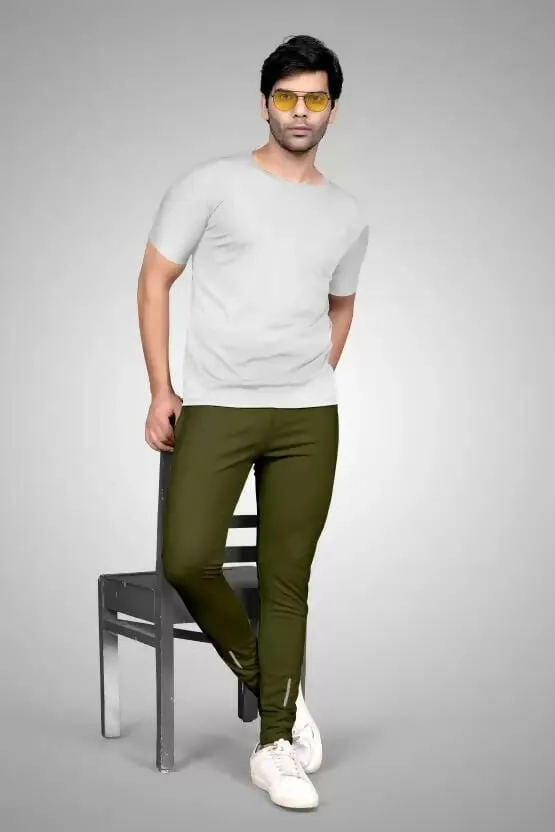 Men's Ultra Army Green Tapered fit Track Pant