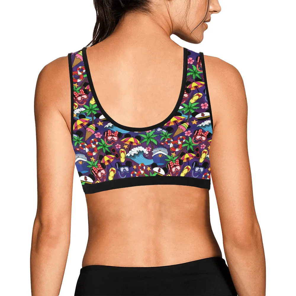 Mickey And Minnie Cruise Women's Sports Bra