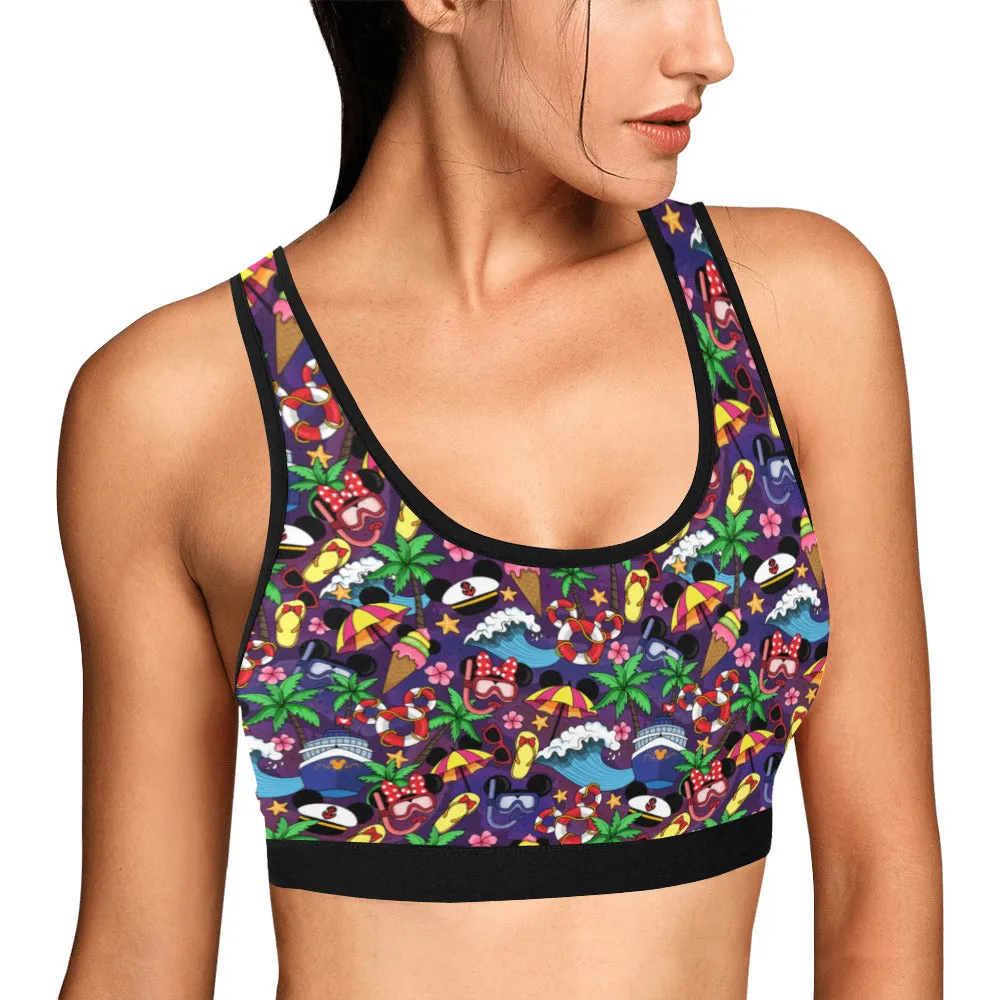 Mickey And Minnie Cruise Women's Sports Bra