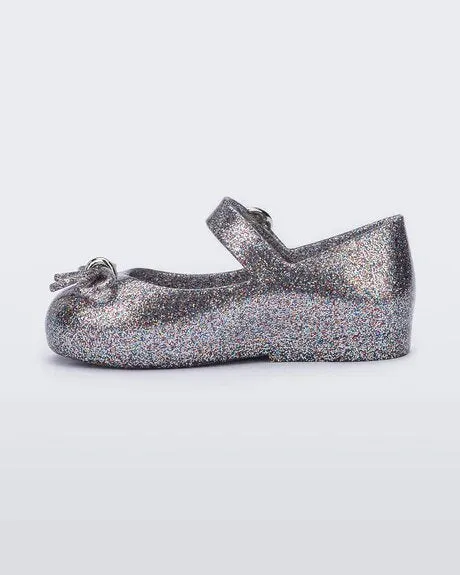 Mini & Melissa Sweet Love Flat - Silver Glitter