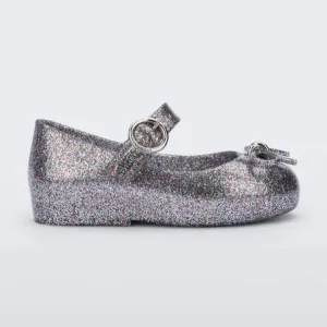 Mini & Melissa Sweet Love Flat - Silver Glitter