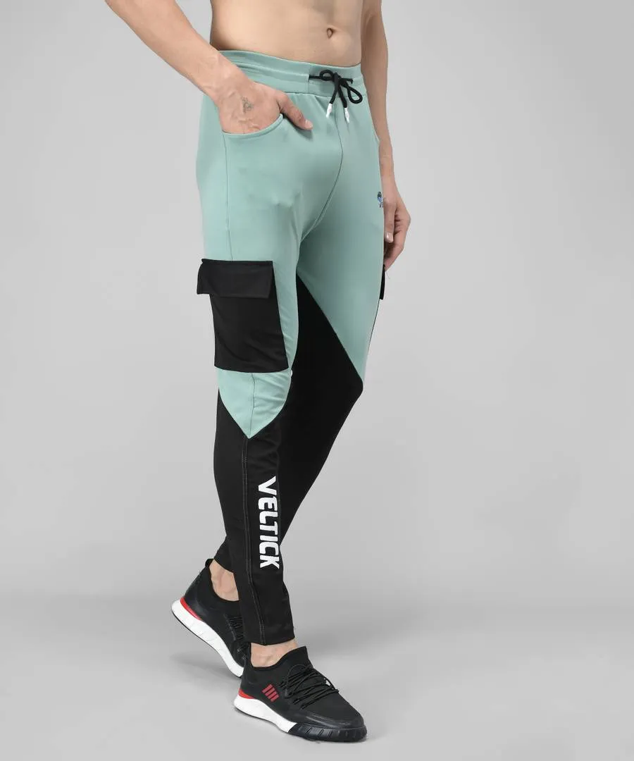 Multicoloured Cotton Spandex Colourblocked Regular Fit Track Pants