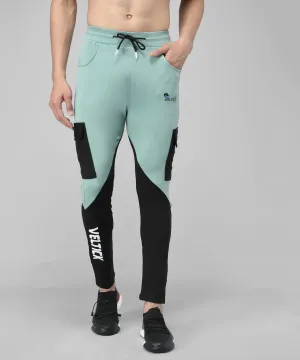 Multicoloured Cotton Spandex Colourblocked Regular Fit Track Pants