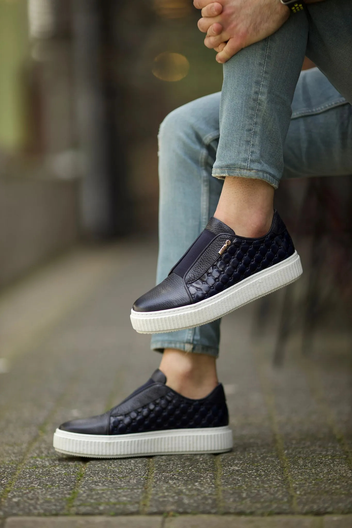 Naposi Eva Sole Lace Navy Blue Shoes