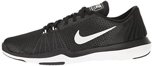 NIKE Women's Flex Supreme TR 5 Cross Training Shoe, Black/White/Pure Platinum, 8.5 B(M) US