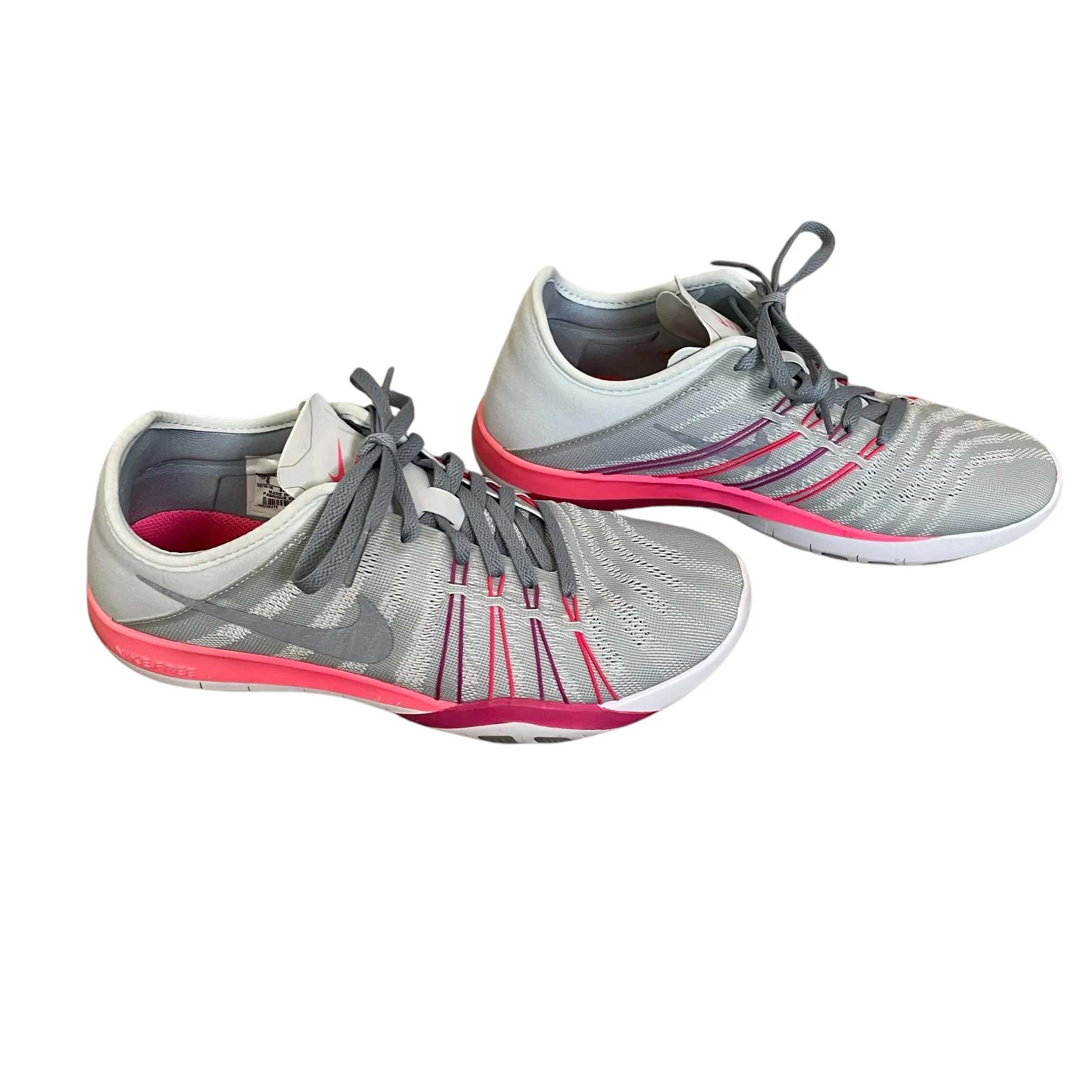 Nike | Women's Gray and Hot Pink Free Training Shoes | Size: 6