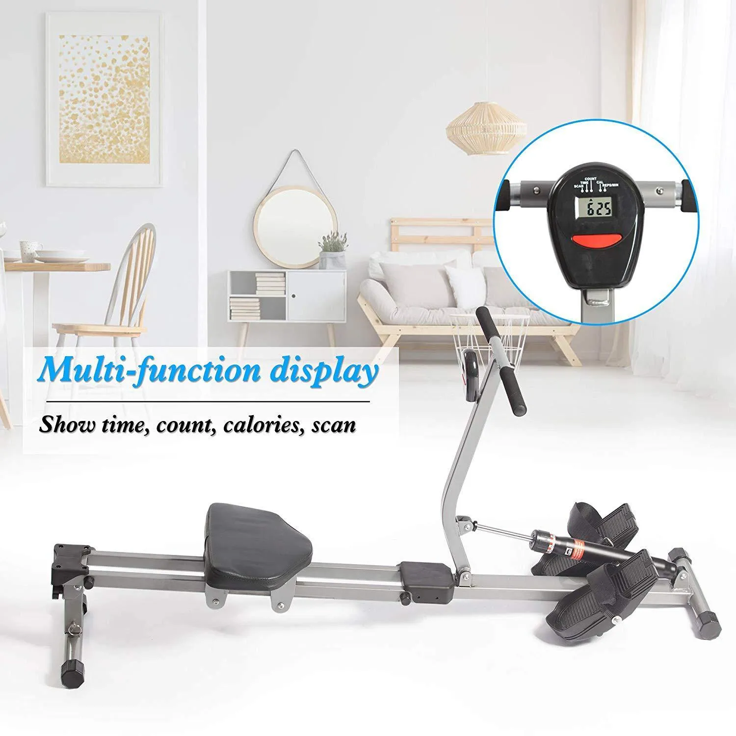 (Out of Stock) Hydraulic Rowing Machine Full Body Stamina Exercise Power with 12 Levels Adjustable Resistance