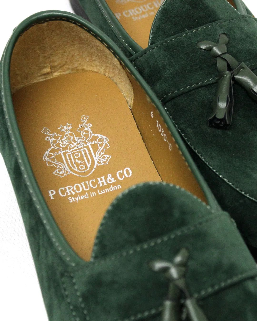 P CROUCH & CO Green Suede