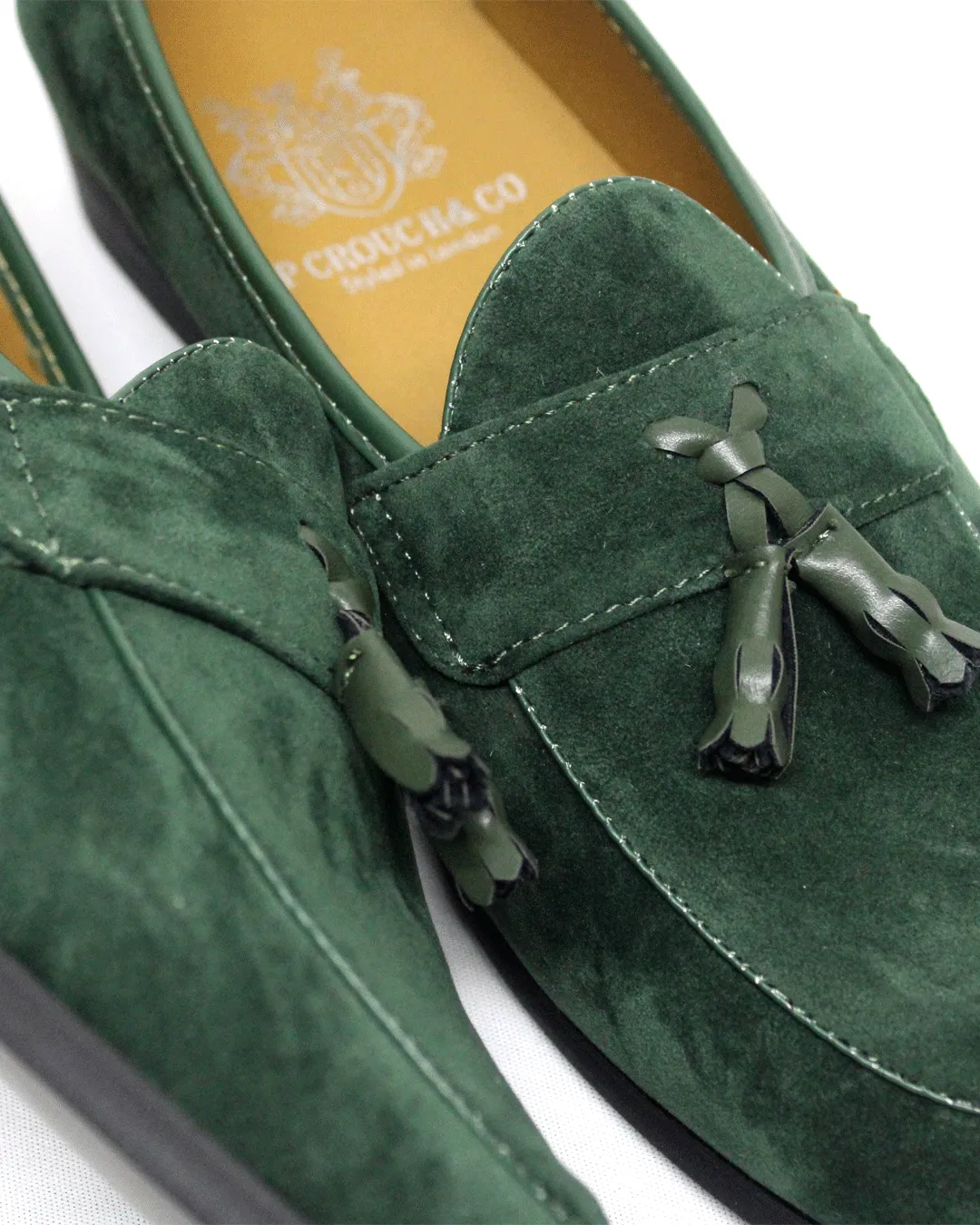 P CROUCH & CO Green Suede