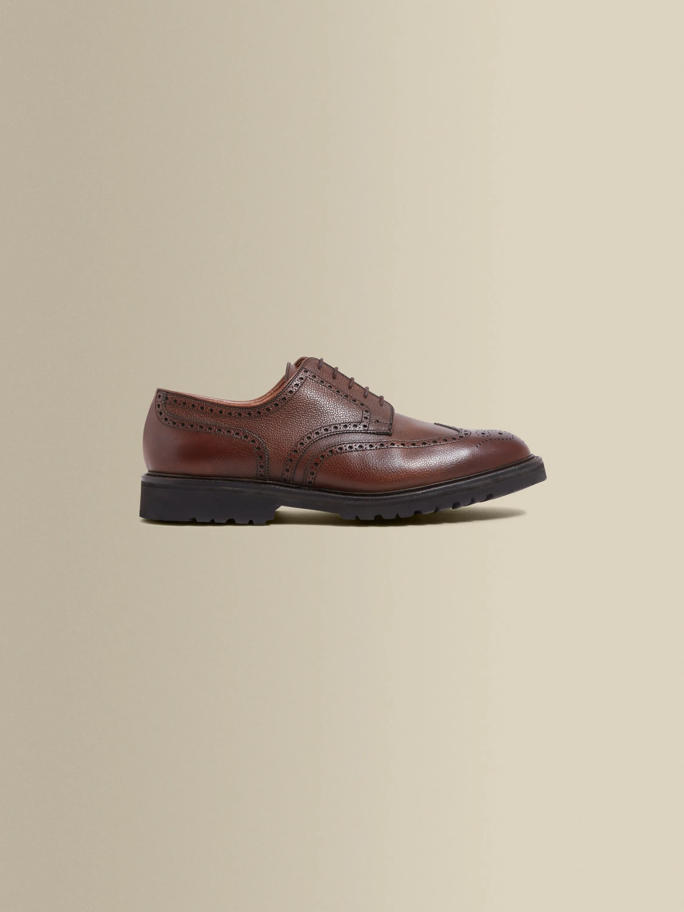 Pebble Grain Leather Brogue Shoes