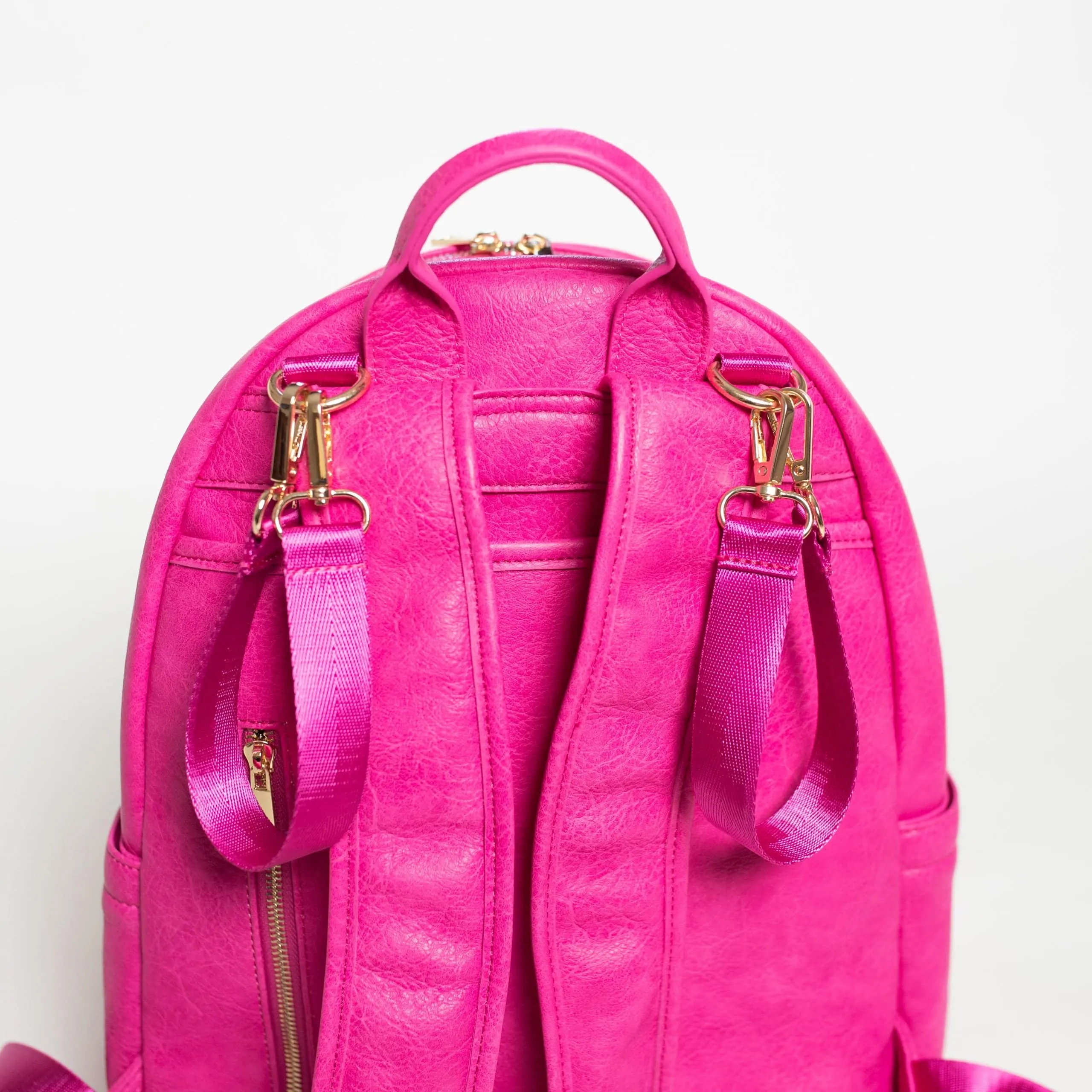 Pink Carrier Leather Backpack