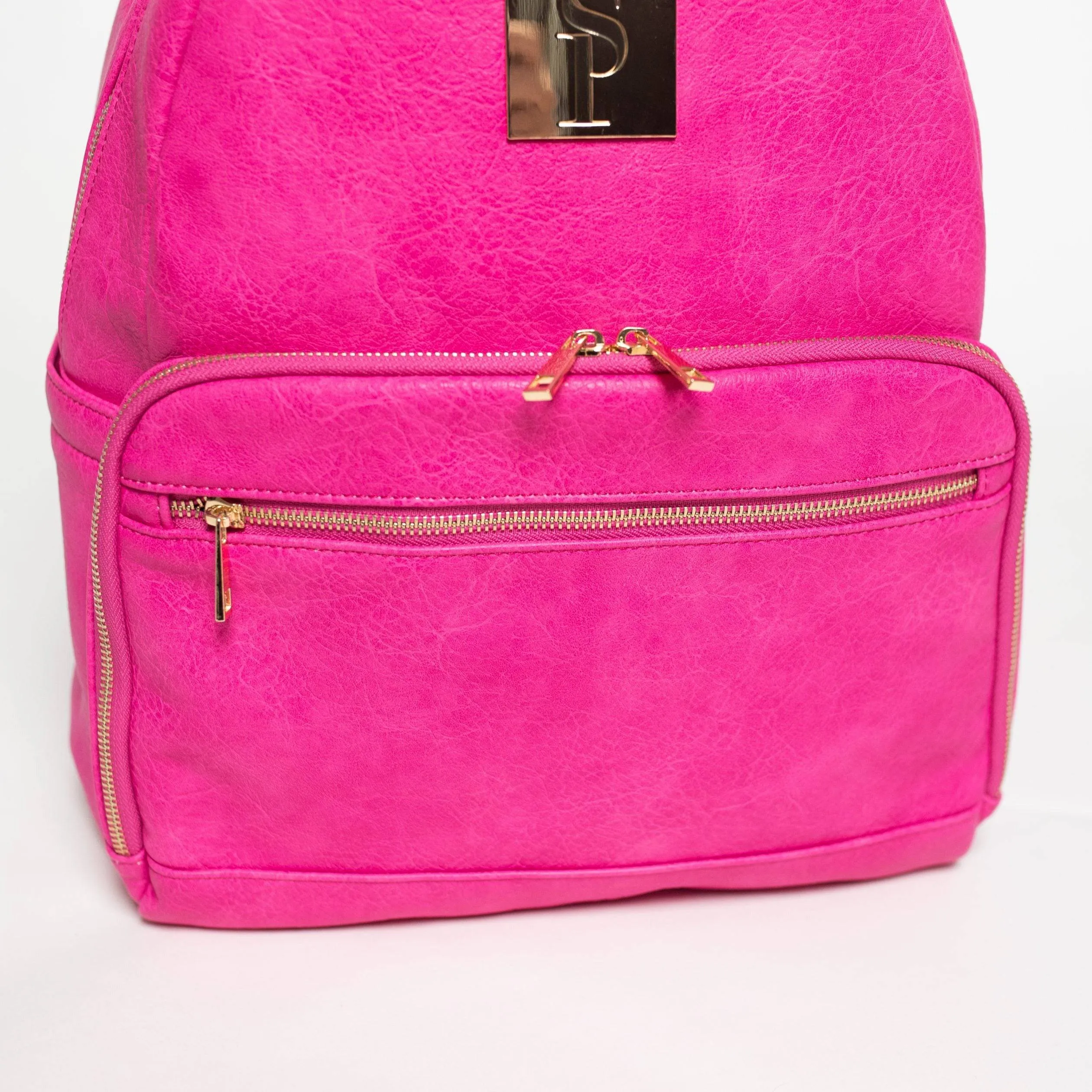 Pink Carrier Leather Backpack