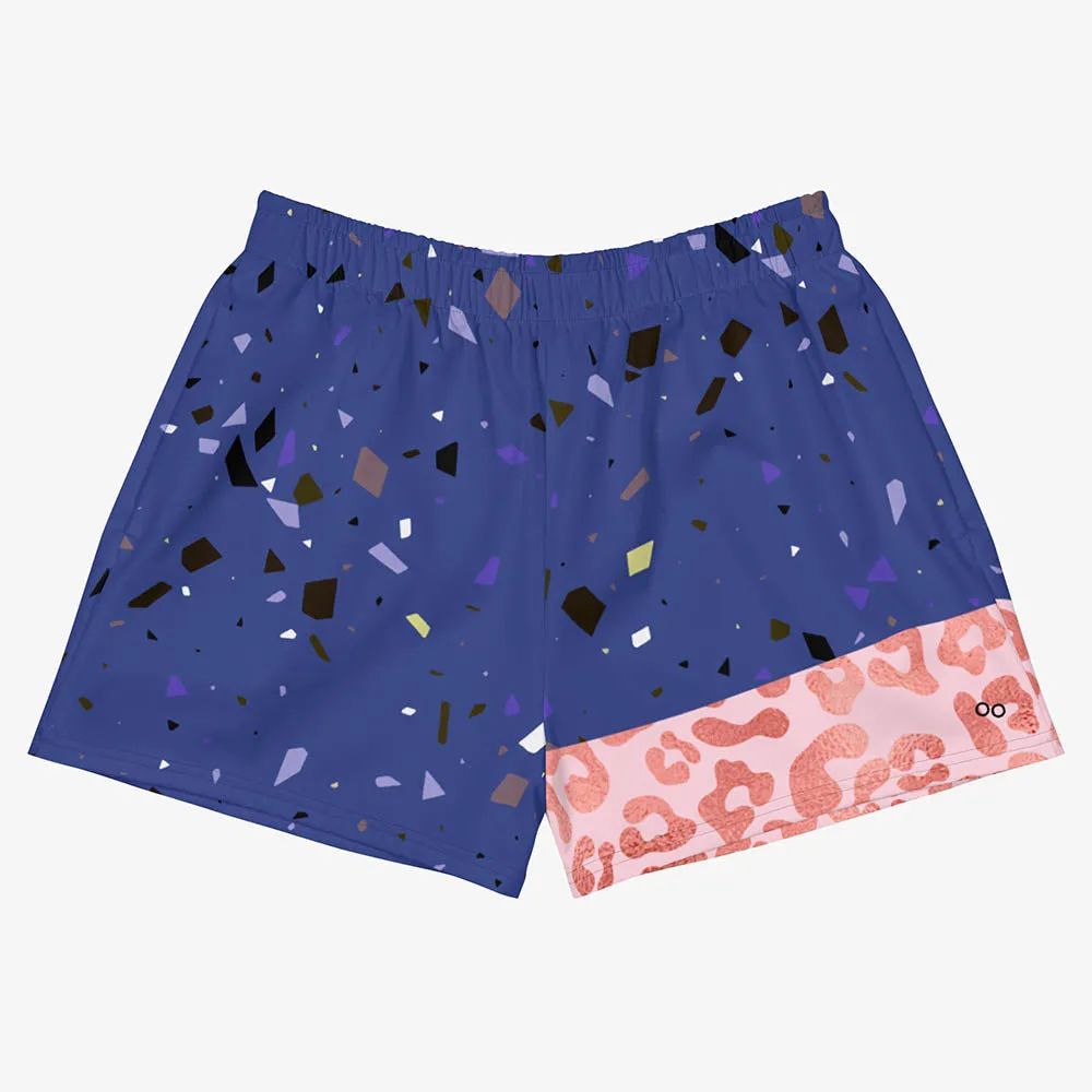 Recycled Breathy Shorts "Wild Confetti" Blue/Rose Gold