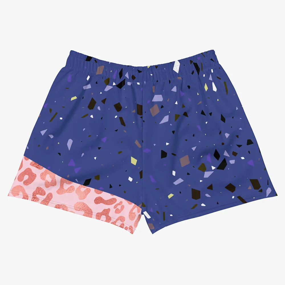 Recycled Breathy Shorts "Wild Confetti" Blue/Rose Gold