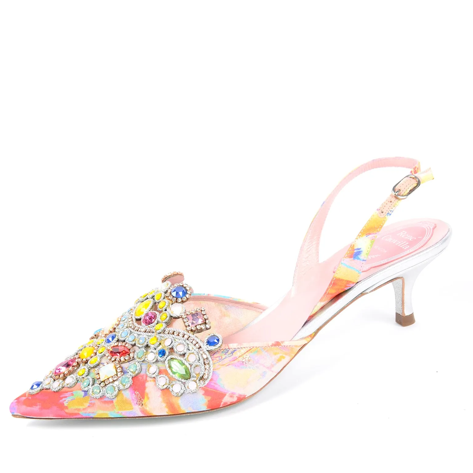 René Caovilla Jeweled Slingback Shoes New w Original Box $1125