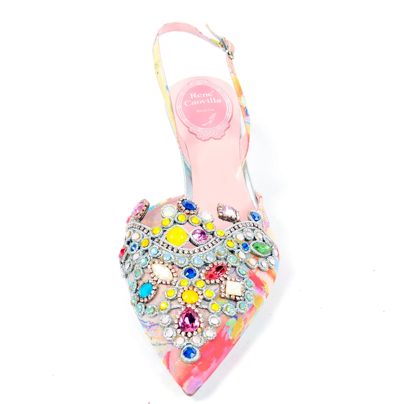 René Caovilla Jeweled Slingback Shoes New w Original Box $1125