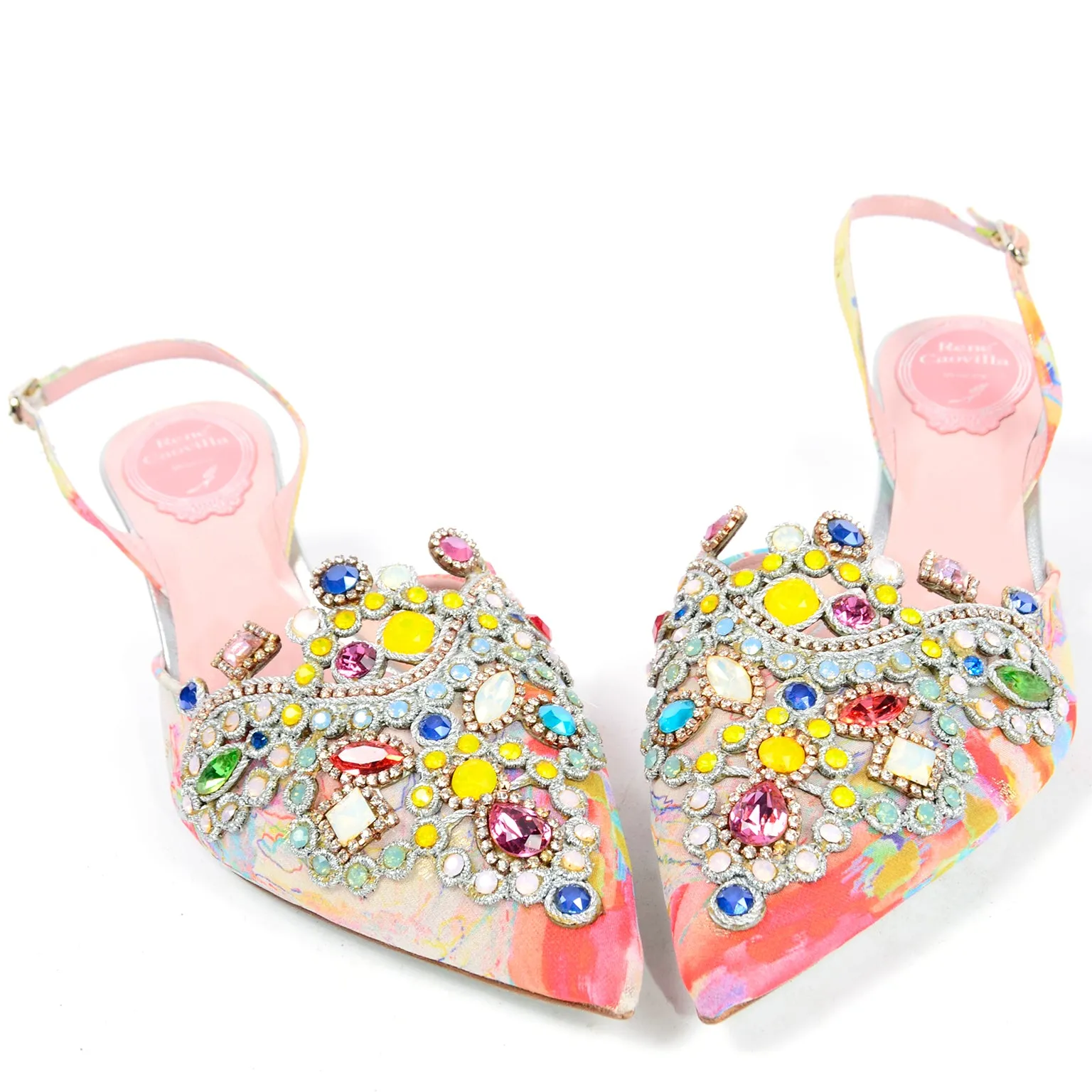 René Caovilla Jeweled Slingback Shoes New w Original Box $1125