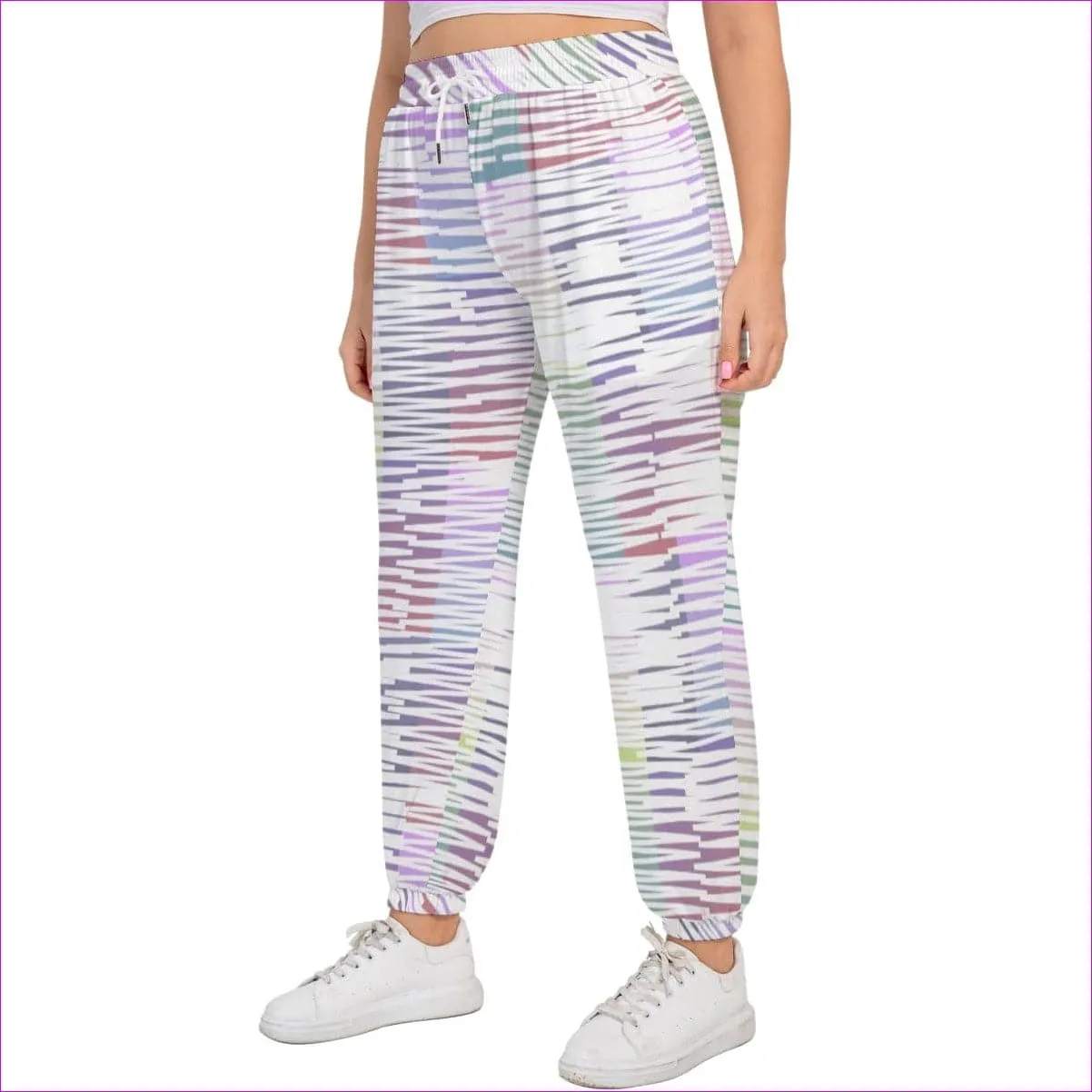 Scribbled Women's Sports Trousers With Drawstring Voluptuous ( ) Plus Size