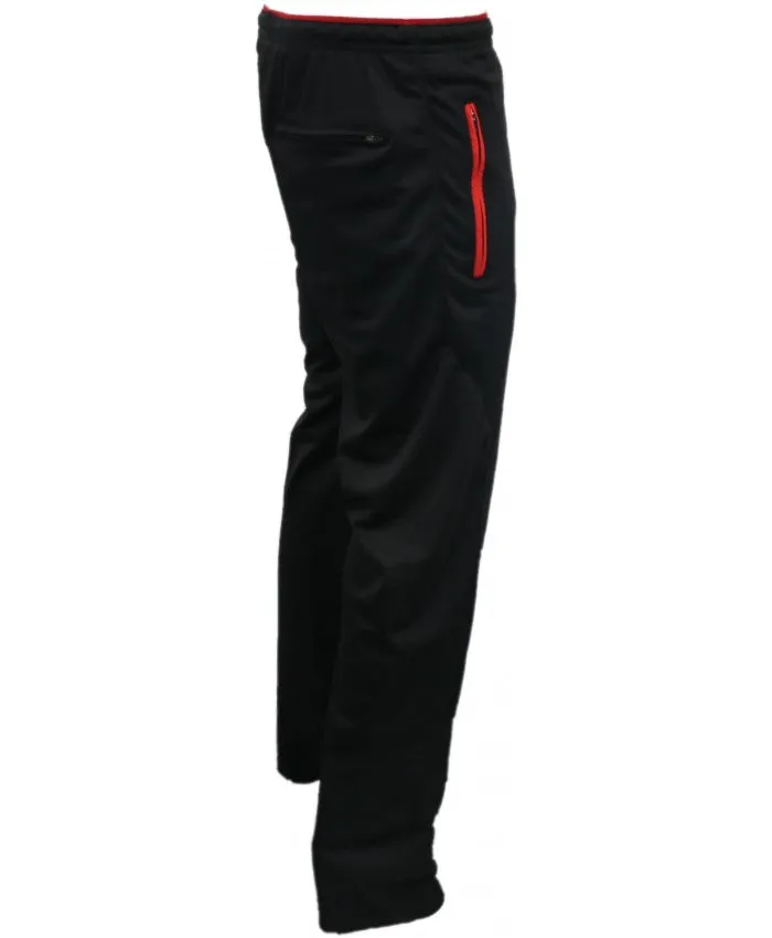 SHIV NARESH Tricot Unisex Track Pants (Black-Red)