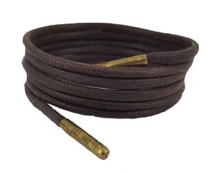 Shoelaces & Boot Laces Dark  Brown waxed cotton 3 mm round