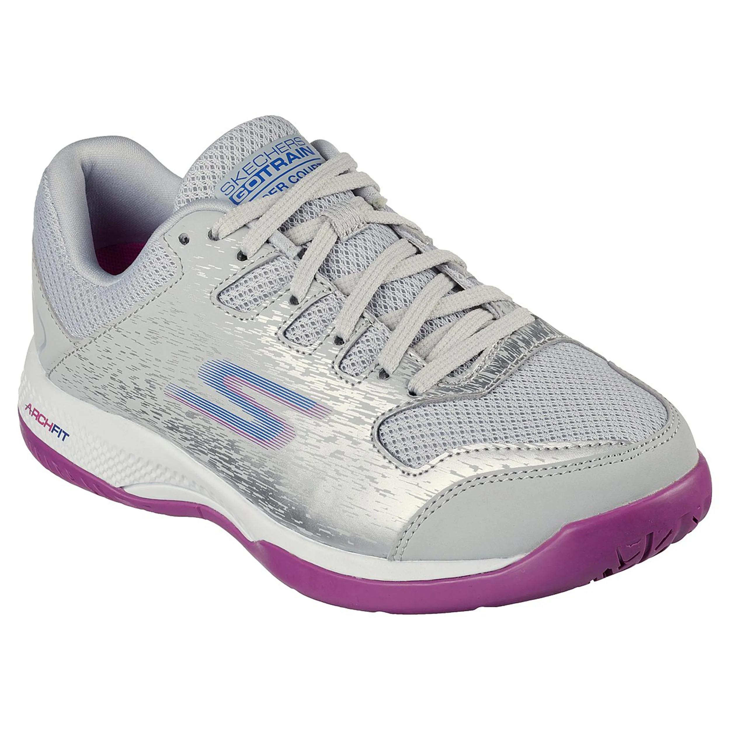 Skechers Viper Court- Pickleball Shoes (Gray/ Purple)