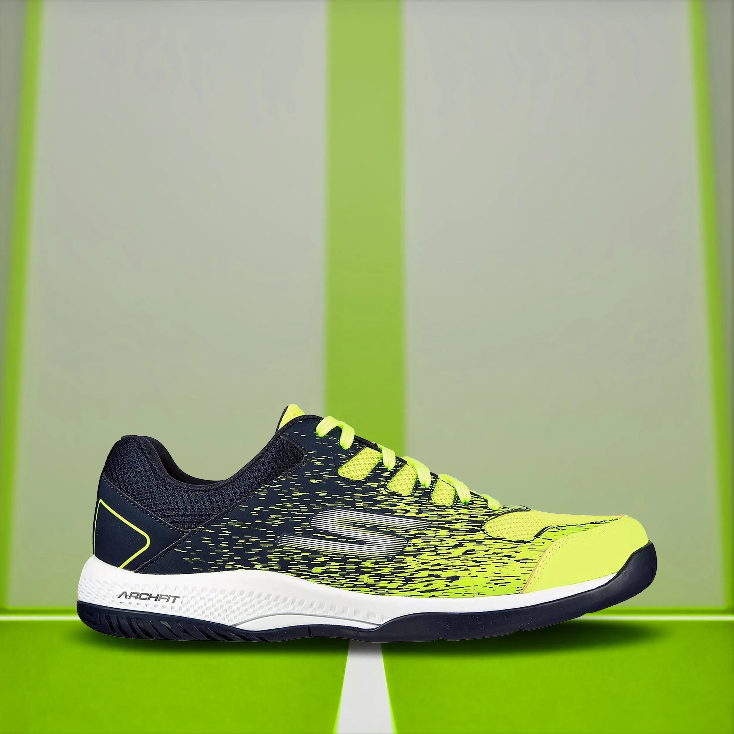 Skechers Viper Court- Pickleball Shoes (Yellow/ Navy) - DOD