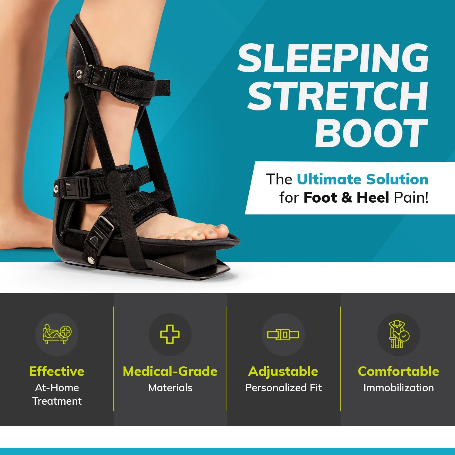 Sleeping Stretch Boot for Plantar Fascia, Achilles Tendonitis & Heel Spur Treatment