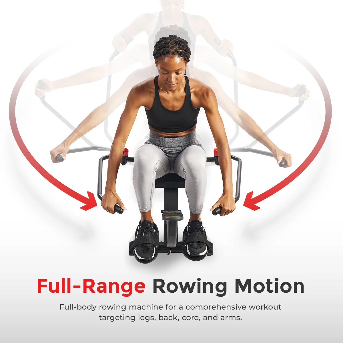 Smart Compact Full Motion Rowing Machine with 12 Levels Hydraulic Resistance