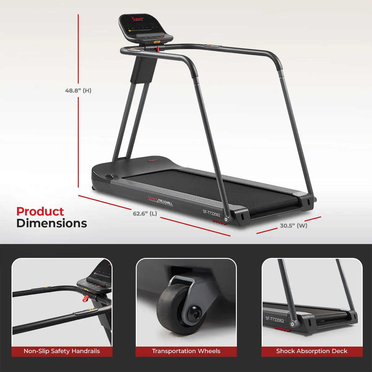 Smart Motorized Treadmill with Handrails