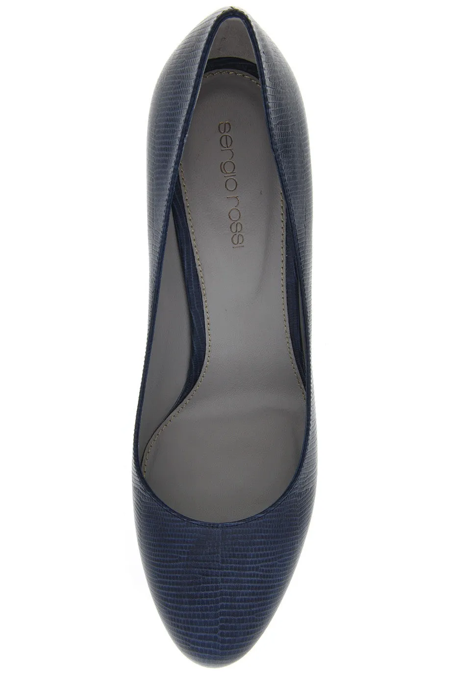 SNAKE Blue Leather Pumps