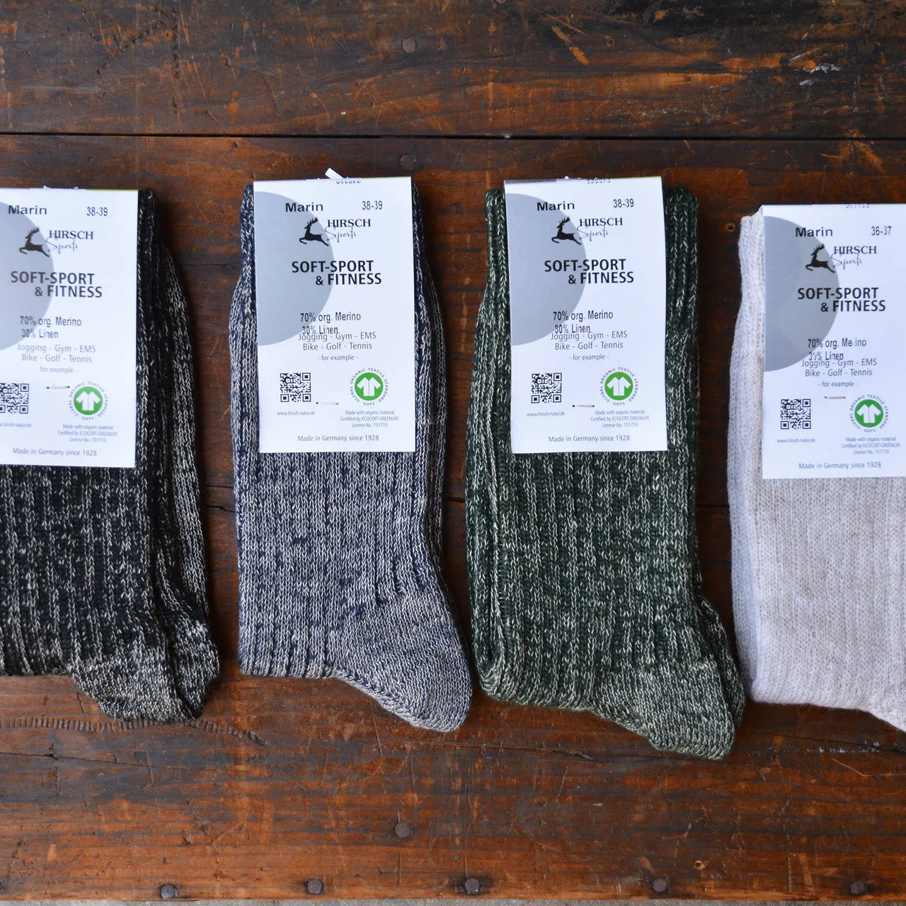 Sports Socks - Organic Merino/Linen (Adults 36-46)