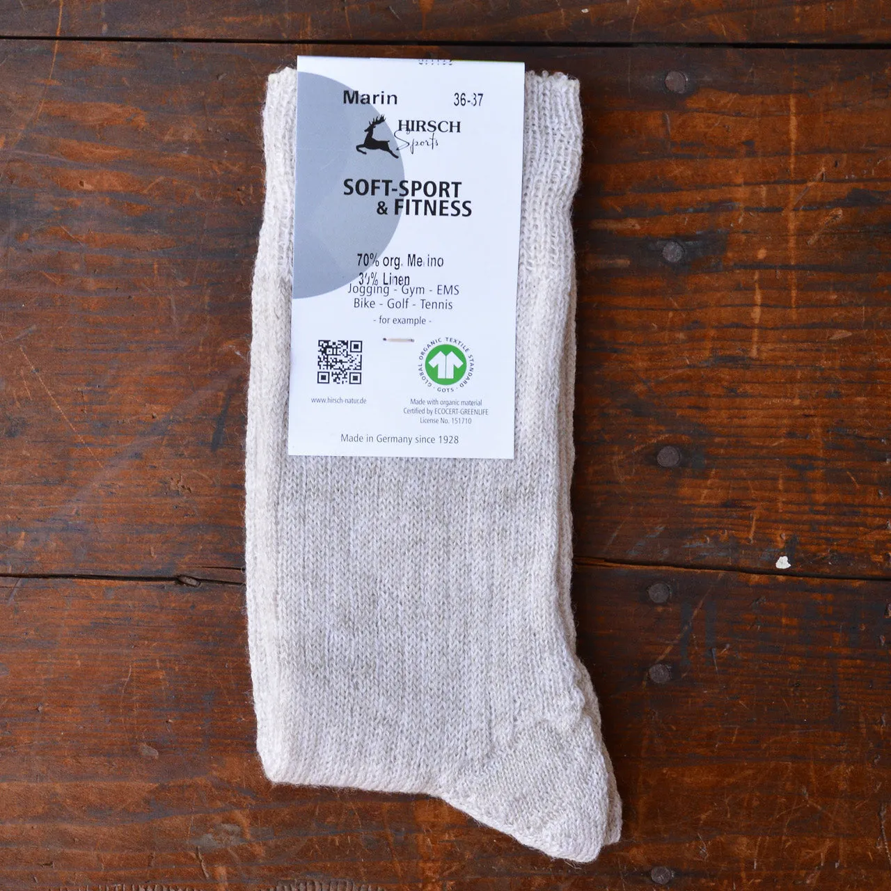 Sports Socks - Organic Merino/Linen (Adults 36-46)