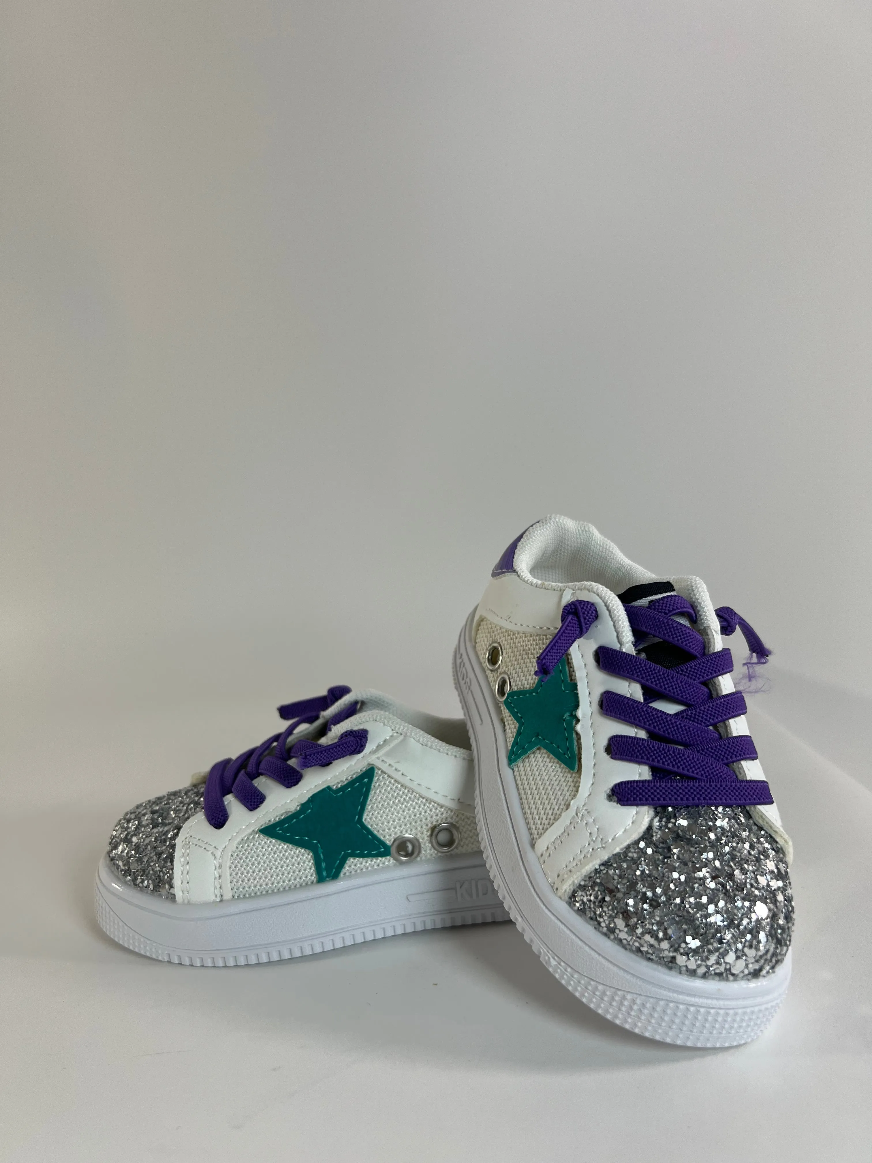 Star Kid Sequined Lace Up Kid Sneakers